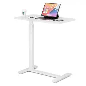 【Deal】Overbed Bedside Table with Wheels, Mobile Standing Stand Up Rolling Laptop PC, Adjustable Height Tray, Side Computer Workstation for Home Use