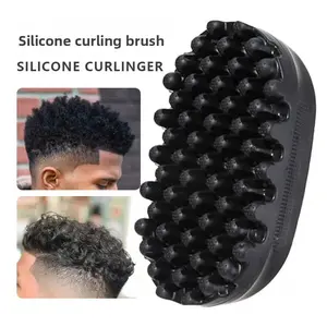 Silicone Curl Brush, Dreadlock Comb, Portable Small Curl Comb, Hairdressing Comb, Black Perm Styling Comb, Anti Tangle Brush