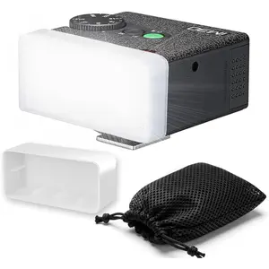 iM30 with Diffuser  Mini Flash - Camera Flash GN 15, 7 Power Levels, Manual Flash for / zv1/ zve10 /Ricoh gr3//Fuji f1-230 Full-Power Flashes/6500K+-200K/3.6S Recycle