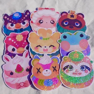 AC Stickers - Glittery Holographic Handmade Sticker