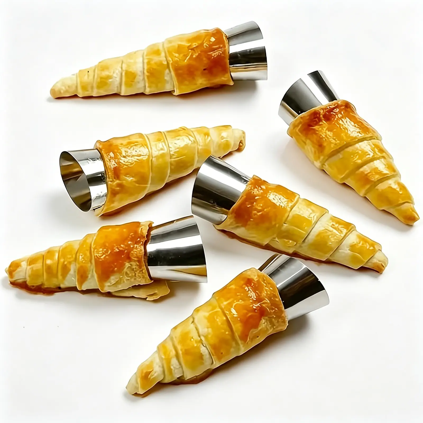 20pcs Smooth Non-Stick Stainless Steel Cream Horn Mini Cones - 1.0in Diameter, 3.4in Length Conical Pastry Molds, Cannoli Forms, Croissant Baking Tubes, Oven-Safe Durable Easy-To-Use Bakeware for Oven, Fry, Christmas Baked Desserts, Smooth No‑Stick