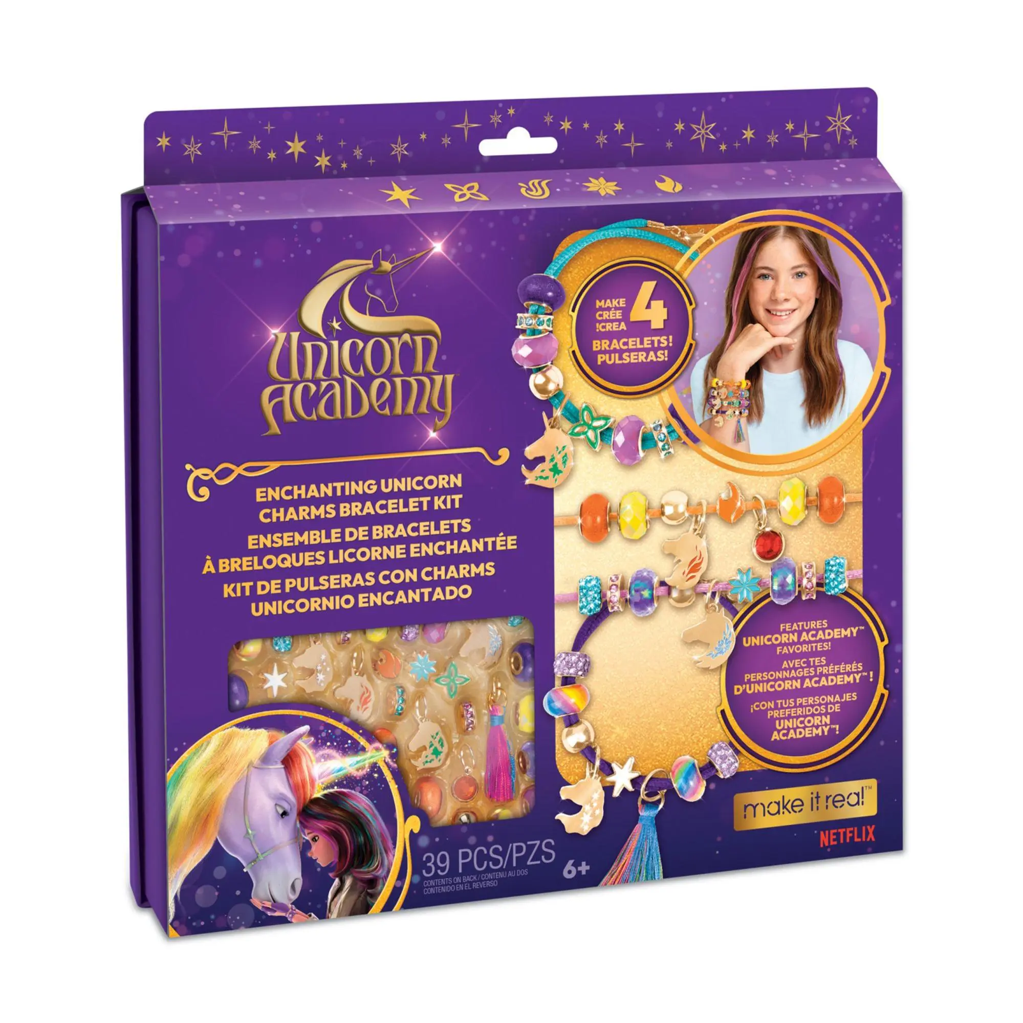 Make It Real Unicorn Academy 39pc Charms Bracelet Kit