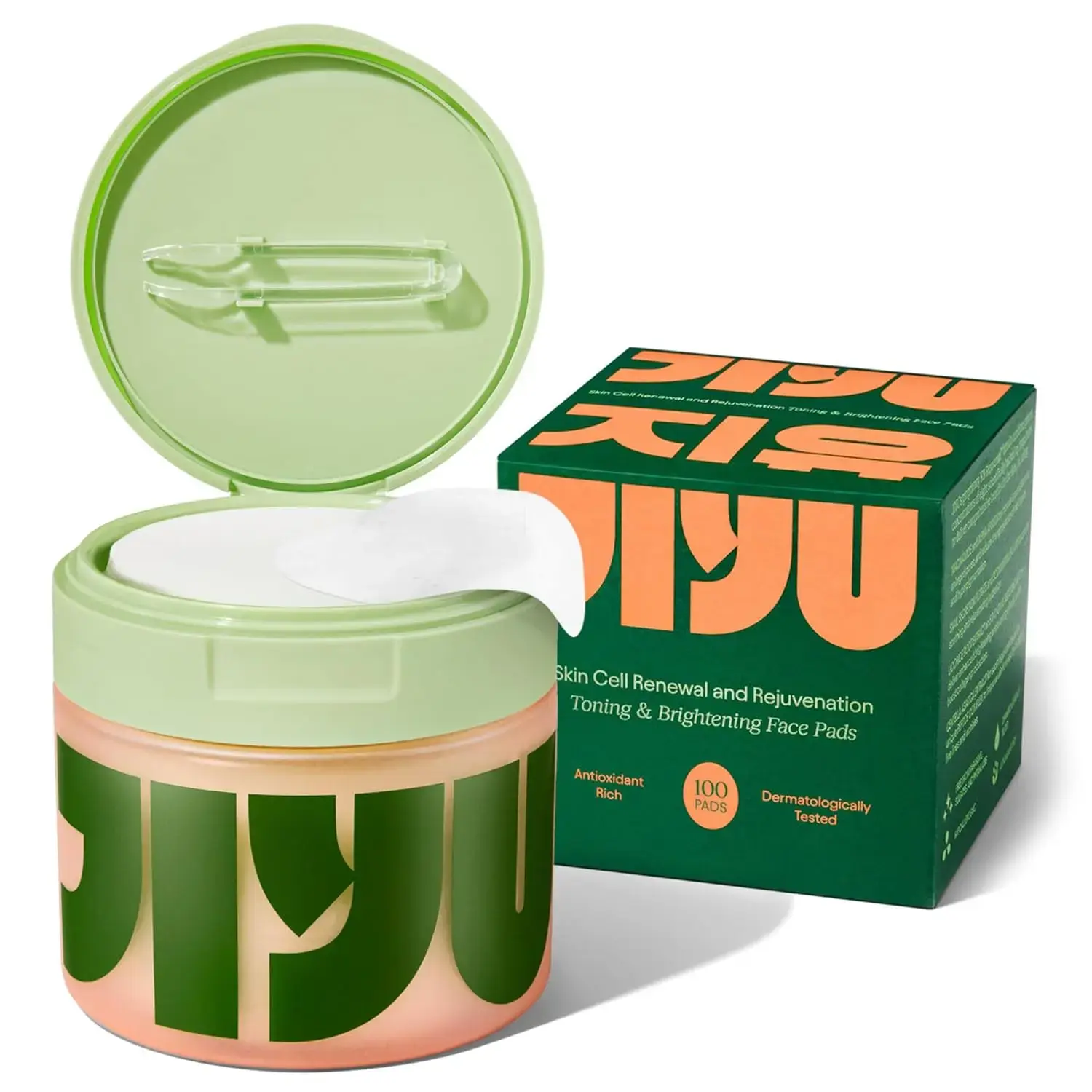Jiyu Toning Polish Pads (100 Count) – Brightening & Hydrating Daily Skincare Routine for All Skin Types
