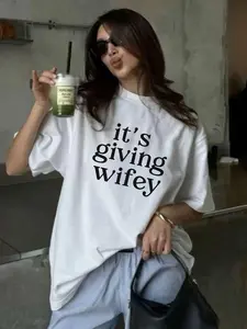 Its Giving Wifey Fitted T-Shirt - Bride to Be Shirt, Newlywed Tee, Custom Engagement Gift, Honeymoon Outfit, Wedding Day T-Shirt, Wifey Vibes, Bride, Womenswear