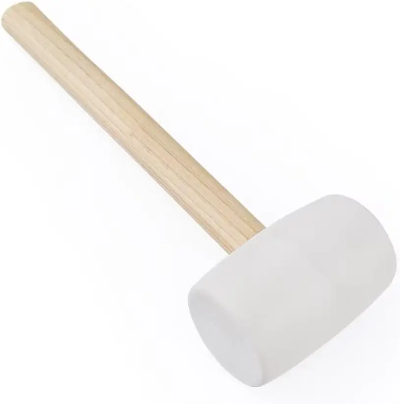 Gunpla Double-Faced Rubber Mallet Set - 8oz & 12oz Dual-Size Options, Classic Wooden Handle with Ergonomic Grip, Anti-Slip, Advanced Shock-Reduction & Anti-Vibration Tech for Tile Setting, Flooring, DIY