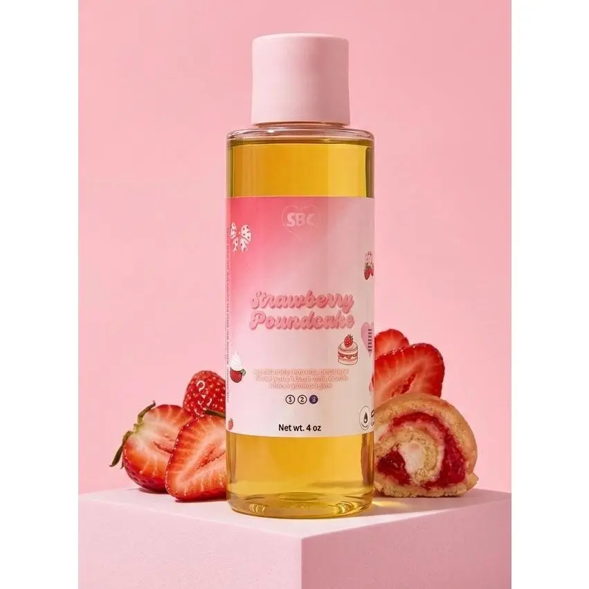 Strawberry Poundcake Body Nectar - Moisturizing Nectar with Golden Liquid, Long Lasting Fragrance, and Silky Texture