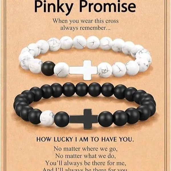 Stainless Steel Matching Cross Couple Bracelets, Romantic Gifts for Him Her for Anniversary, Christmas, Valentine's Day, Stainless Steel Bracelet