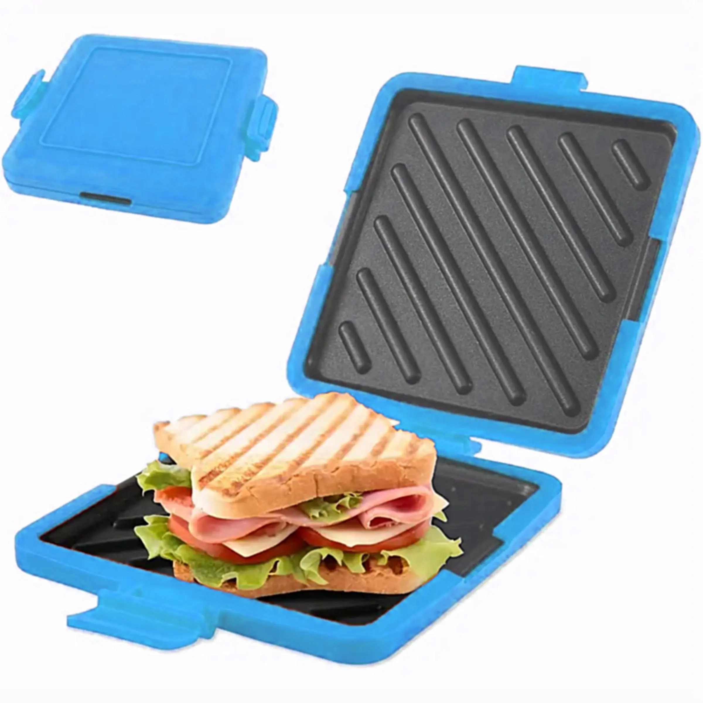 Silicone Sandwich Maker, Food Grade Silicone, 1 Count Microwave Gourmet Sandwich Maker with Adjustable Silicone Straps, Quick & Even Cooking Sandwich Maker, Griddle, Sandwich Press