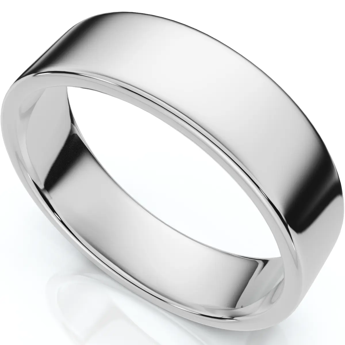 6mm Flat High Polished Wedding Band 950 Platinum