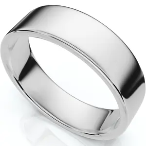 6mm Flat High Polished Wedding Band 950 Platinum 6mm Flat High Polished Wedding Band 950 Platinum