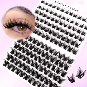 Natural Cat Eye Lashes for Everyday Use, 144 Clusters Crossed Thick Design Synthetic Cosmetic False Lashes, DIY Cluster Lashes, Eyelash Extensions, Perfect for Daily Wear, Makeup, High Quality Eyelashes