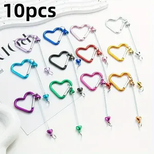Heart-Shaped Keychains with Spring Hooks, Colorful DIY Craft Supplies, Perfect for Backpacks, Handmade Jewelry Making, Creative Projects, Keychain For Bags