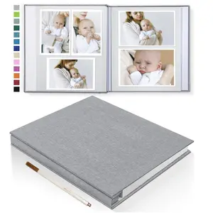 Linen Fabric Photo Album Self-Adhesive Scrapbook, Fits 2x3 4x6 5x7 8x10 Photos, DIY Crafts Album for Women Mothers Weddings Babies Family Travel Birthday Gifts