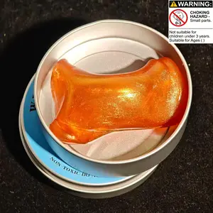 Amber Gold Flash Liquid Glass Slime, Non-Sticky Decompression Squeeze Stress Relief Toy, Perfect for Relieving Anxiety, Fun and Interactive Play