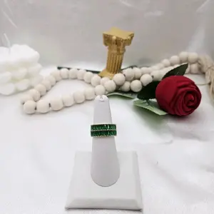 LaYaiBoutique #2453 – Green Stone Ring, 14K Gold-Filled, High Quality