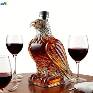 A Creatively Designed 3D Eagle-Shaped Wine Decanter, Whiskey Bottle, Wine Glasses, Glass Wine Aerator, Eagle Figurine, Suitable for Home Dining, Office Decor, And Outdoor Parties, Premium Holiday Gift for Any Occasion