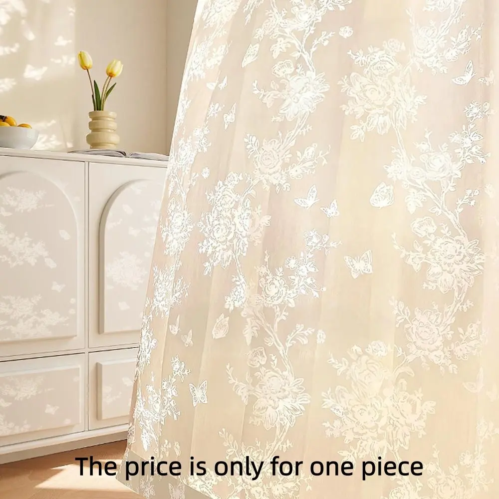 1PC Vintage Floral Print Curtains, Customizable Light Weight Drapes, Easy Installation with Hole Rings, Full Shade Window Treatments