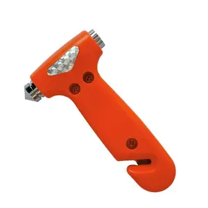 Safety Hammer, Emergency Automotive Escape Tool with Window Breaker, Seat Belt Cutter & Adjustable Car Visor Strap, Tempered Glass Breaker