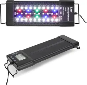 hygger Aquarium Programmable LED Light, for 12~55in Long Full Spectrum Plant Fish Tank Light with LCD Setting Display, 7 Colors, Sunrise Sunset Moon and DIY Mode, for Novices Advanced Players