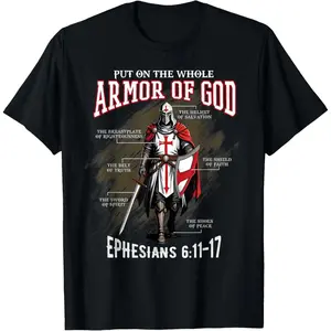 Full Armor of God Men Women Christian Bible Verse Gift T-Shirt