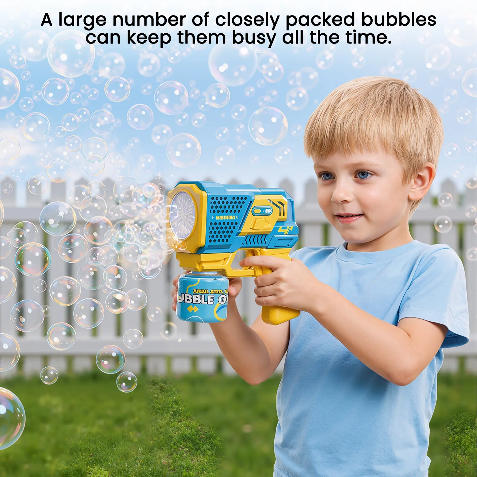 Mecha Electric Bubble Gun for Kids, Auto Portable Bubble Blaster with Leakproof Design, Thousands Bubbles Per Minute Summer Outdoor Toy, Non-Toxic Birthday Party Gift for Toddlers Boys Girls