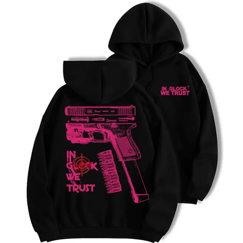 Women's Smooth Fabric Hoodie - Glock Pink Full-Color Unisex Everyday Top, Ideal Hunting Gift Sweatshirt
