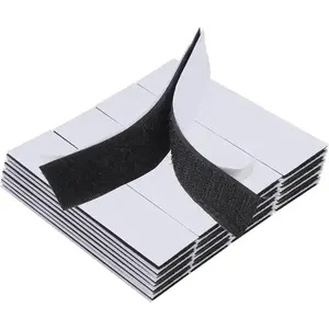 48 Sets 1x4 Inch Hook and Loop Tape with Adhesive, Hook and Loop Black Nylon Heavy Duty, Nylon Self Adhesive Tape Heavy Duty Strips Fastener, Adhesive Strips for  and Office Use