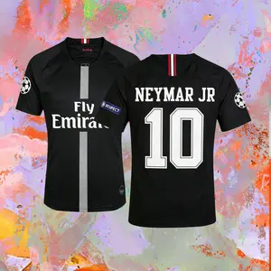 18-19 Away Black No. 10 Neymar Short Sleeve Breathable Soccer Jersey