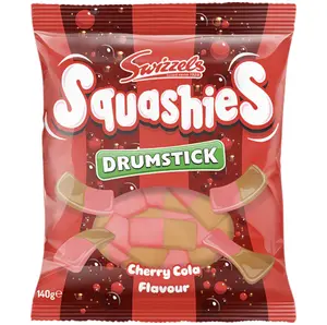 Swizzles Smarties Cherry Cola Squashies Drumstick Flavor 5 Ounce Peg Bag Fun Gummy Candy Snack Sweet Treat