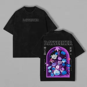 Dayseeker Floral Window Double Printed ed Tee Unisex Heavyweight Cotton T-shirt for Alt Music Fans Band graphic tee Cotton for Streetwear