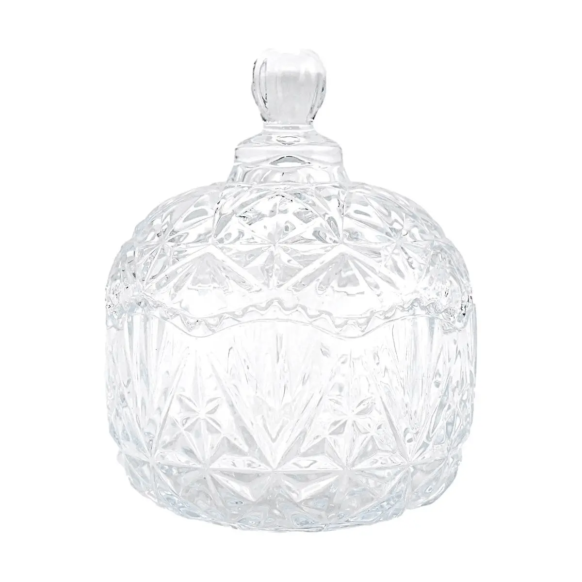 KAWASIMAYA Small Atlas Sugar Pot Glass Jar for Jewelry Storage & Home Decor