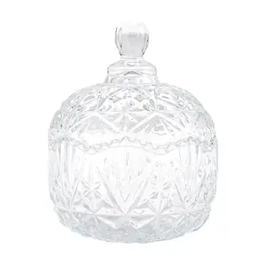 KAWASIMAYA Small Atlas Sugar Pot Glass Jar for Jewelry Storage & Home Decor