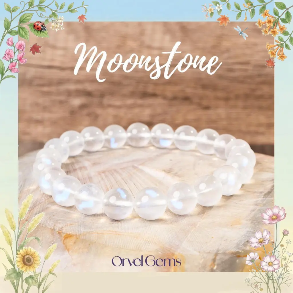 Radiant Rainbow Blue Moonstone Bracelet (4-12mm) | June Birthstone for Emotional Balance, New Beginnings & Inner Glow | Perfect Gift for Mom Feminine Energy Healing Ethereal Spiritual