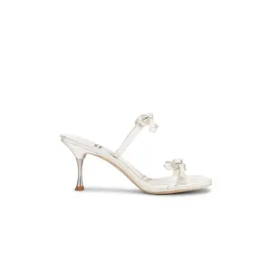 Jeffrey Campbell Bow-Bow Sandal in White Satin Silver