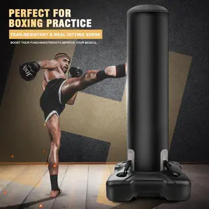 Heavy-duty boxing bag with stand suitable for adults and teenagers, standalone inflatable boxing bag with gloves, men’s and women’s stand, Taekwondo/boxing set suitable for martial arts, MMA, home gym workouts, training equipment.