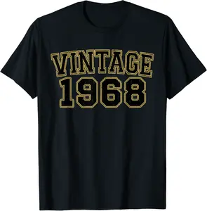 Birthday Gifts Vintage 1968 55th Birthday Gifts Black&Gold T-Shirt - Alizejaqua Shop 37B0BRL2LSYZ