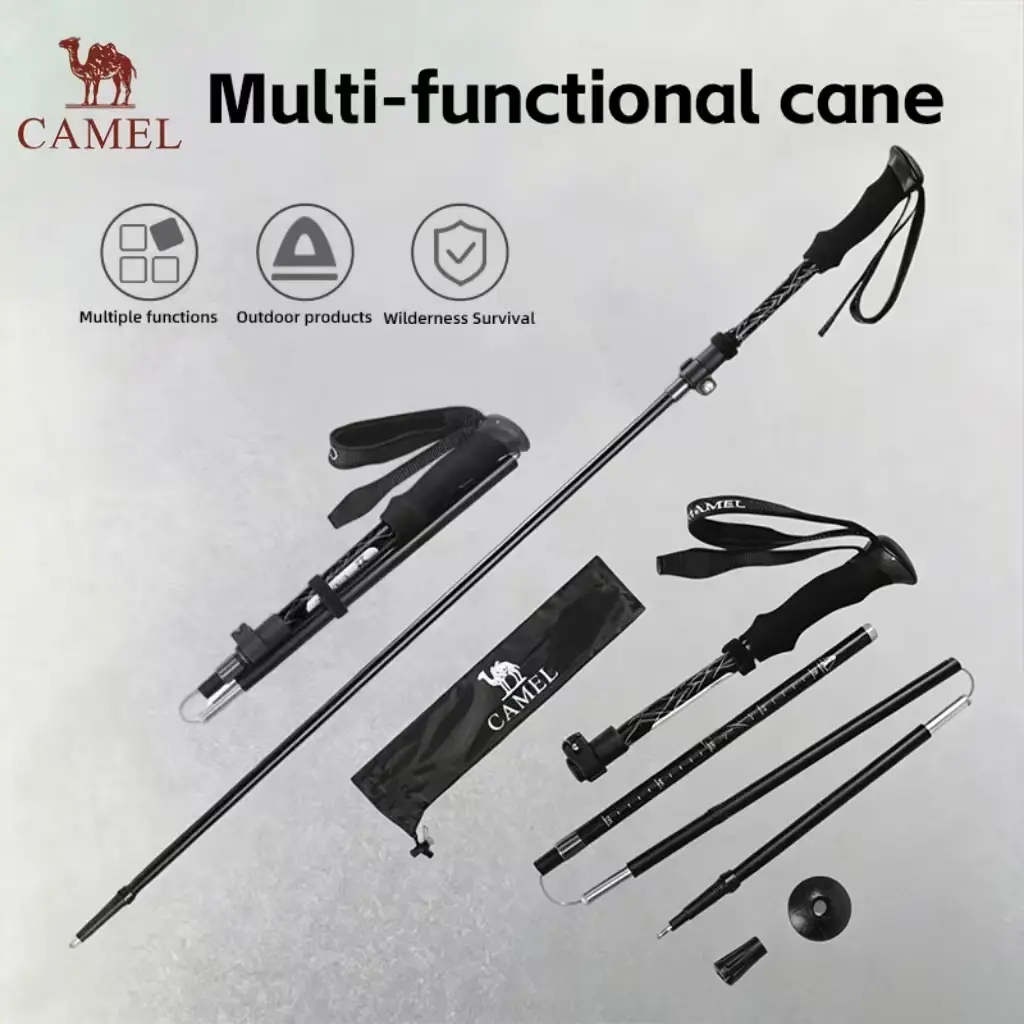 CAMEL Lightweight Foldable  tungsten steel Hiking Poles – Adjustable Trekking Poles with Anti-Slip Grip, Essential Camping Gear for Hiking, Backpacking & Outdoor Adventures