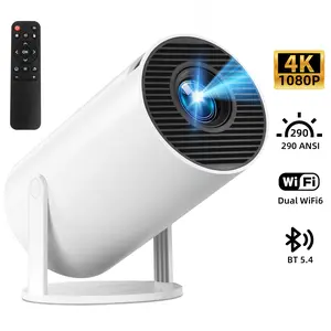 [US warehouse] HY300 Portable Projector, Outdoor Mini 4K Decoding with 5G WiFi 6 & BT 5.0 720P Full HD 290 ANSI Lumens for  Audio Bluetooth Gaming Home Theater
