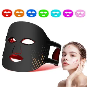 Rechargeable LED Facial Skincare Mask, Luminous Mask, Led Face Mask for Women & Girls, 7 Modes LED Beauty Instrument, Silicone Mask with Remote Control, Cordless Rechargeable, Lightweight & Portable Skincare Kit for Home, Travel & Daily Use, Ideal Gift