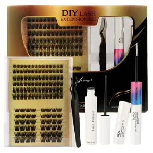 DIY Lash Extension Kit–Individual Eyelashes, Cluster Lashes, Lash Glue, and Remover-Lightweight, Gentle, and Perfect Beautiful for Eyelash Extensions