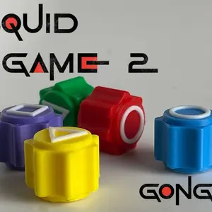 Gongi Game, Gongii Dice Set, 5 Pcs Dices with Base, High Inner Density, Color May Vary, Engaging Korean Traditional Game for Hand-Eye Coordination