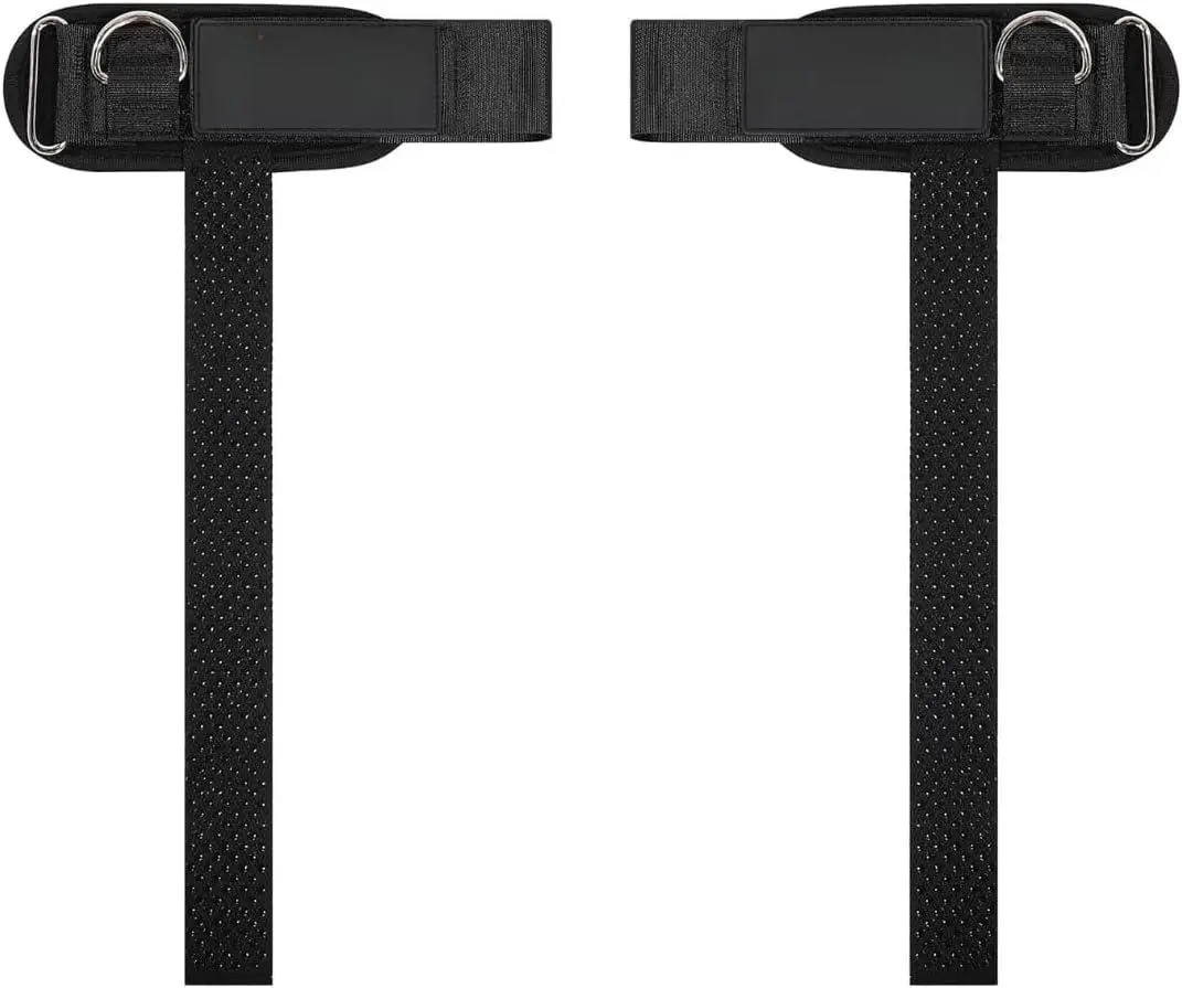 14.5" Lifting Straps with Cushioned Wrist Cuff, Cotton Construction, Anti-Slip Silicone Beads, and 5mm Steel D-Ring for Free Weights & Cable Training