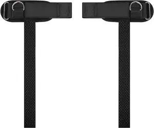 14.5" Lifting Straps with Cushioned Wrist Cuff, Cotton Construction, Anti-Slip Silicone Beads, and 5mm Steel D-Ring for Free Weights & Cable Training