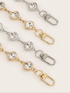 Rhinestone Decorated Bag Chain, Fashionable Bag Strap for Women's Handbag, Trendy All-match & Exquisite Bag Accessories for Daily Use, Rhinestone Buckle Strap, Handbag Accessory, Bag Decorative Chain