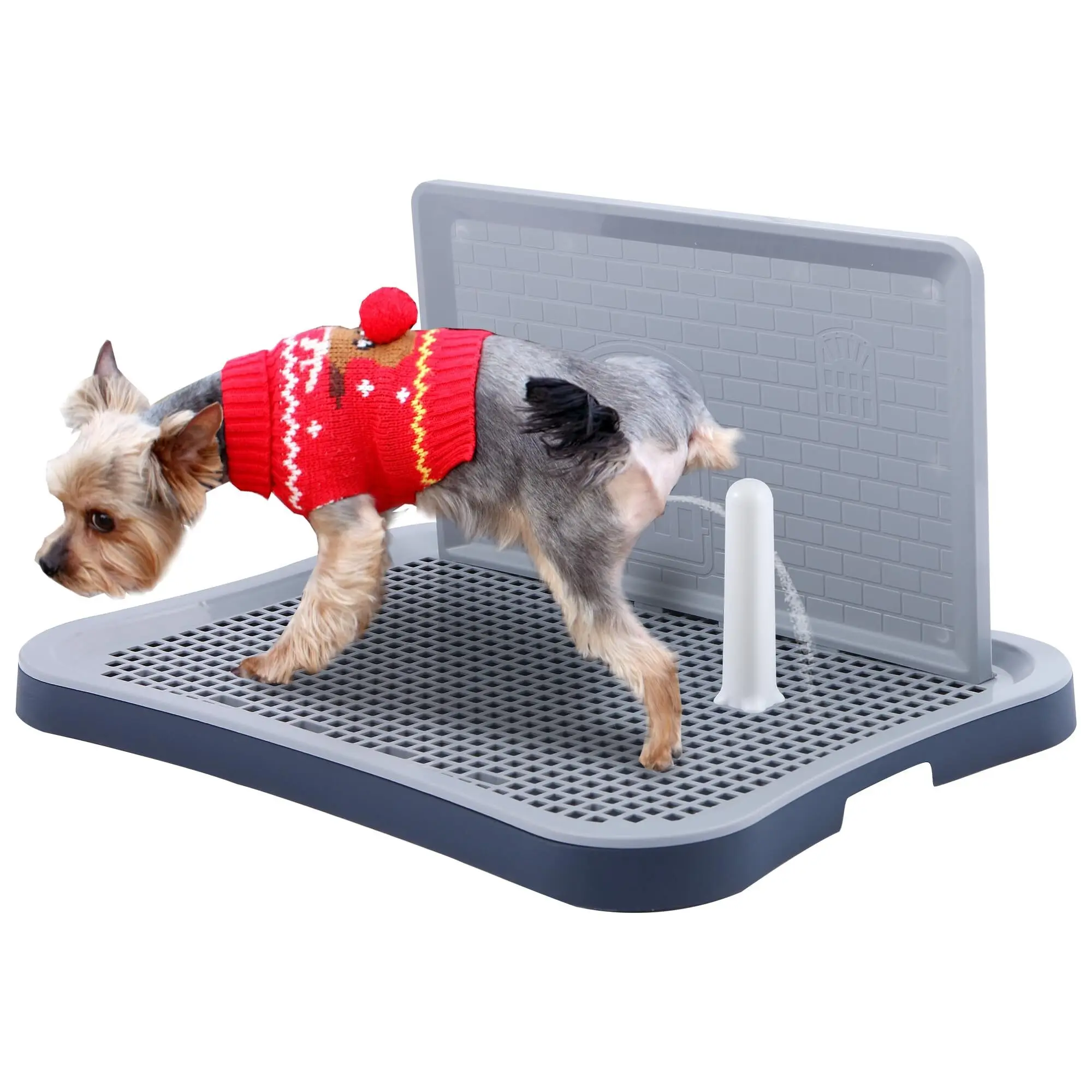 Best-Selling Dog Toilet with Wall – Splash-Proof Indoor Pet Potty, Rinseable Dog Bathroom for Medium & Large Dogs, Anti-Urine Splash Training Toilet