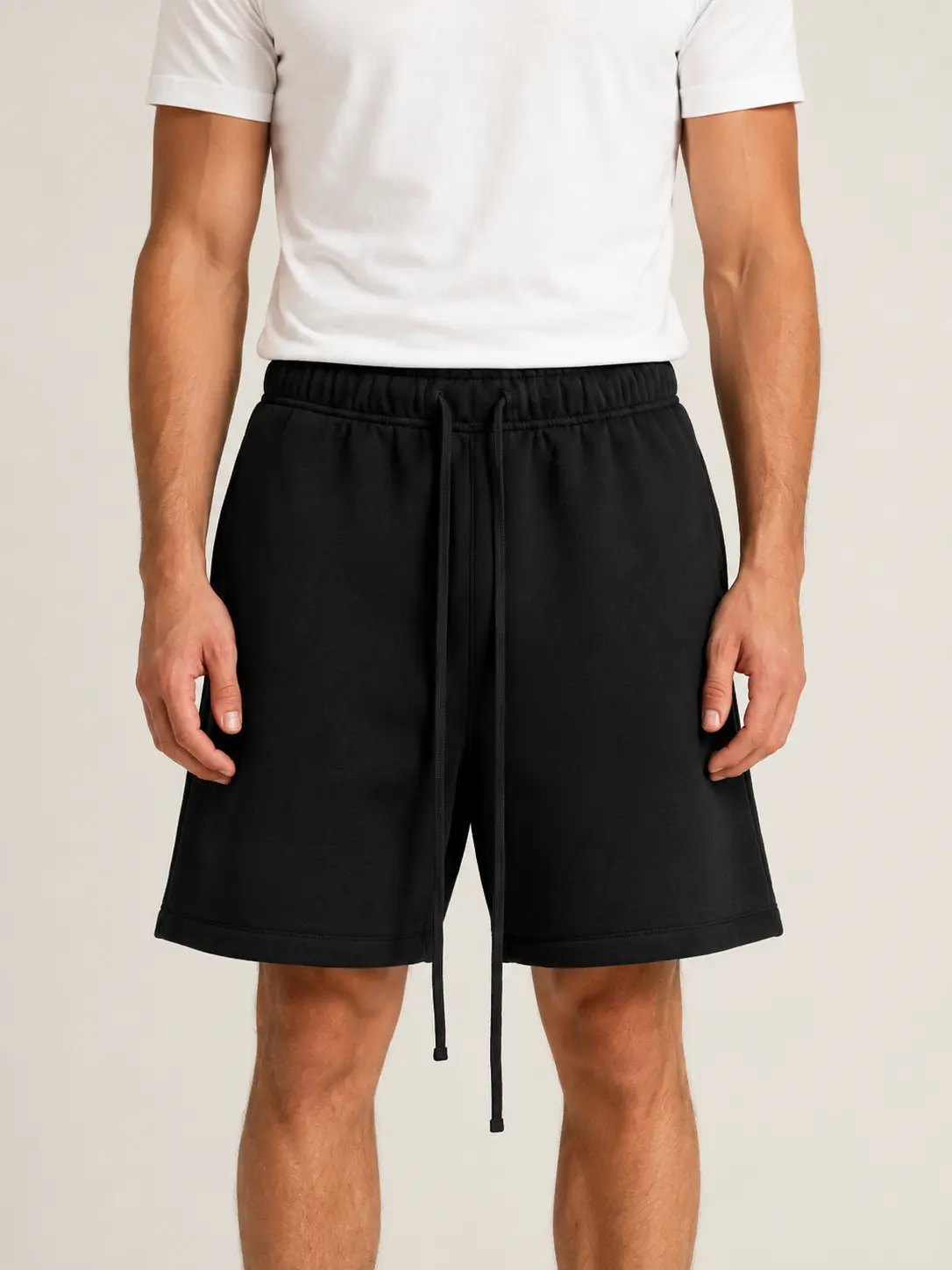 Men's Casual Sweat Shorts in Soft Plain Cotton, Comfortable Black Menswear for Everyday Wear and Outings, Mens Clothing, Daily Shorts, Minimal Look, Easy To Style, All Seasons, Casual Sweatshorts, Men's Shorts