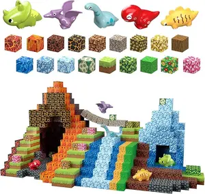 205PCS Dinosaur Magnetic Blocks Set for Ages 3+ STEM Sensory Building Toy with 1-inch Compatible Size Durable Safe Materials Ideal for Imaginative Play and STEM Learning