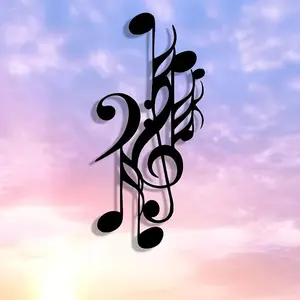 Music Note Design Wall Art, 1 Count Metal Wall Decor, Wall Hanging Decor for Home Living Room Bedroom, Home Decor, Room Decor, Poster, Indoor Decoration