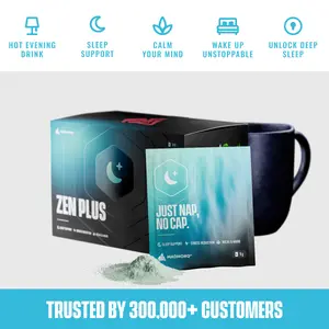 MADMONQ Zen Plus Powder Sleep Supplement for Deep Rest & Recovery Calms Mind Promotes Faster Sleep Onset Non-Sedative Formula