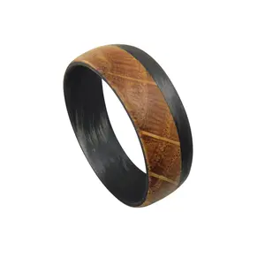 Carbon Fiber Ring with Tennessee Whiskey Barrel Wood for Men or Women